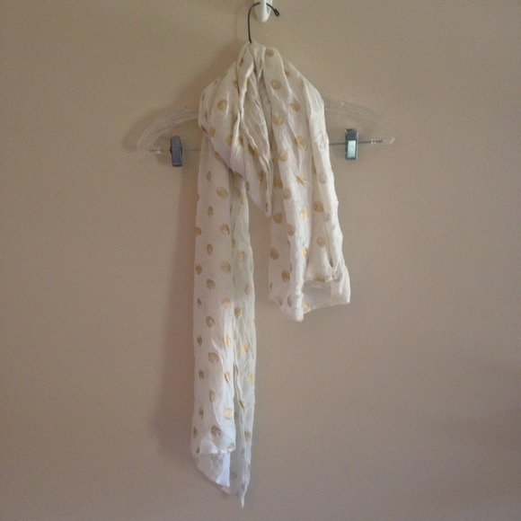 GAP Accessories - GAP Gold and White Polka Dot Scarf